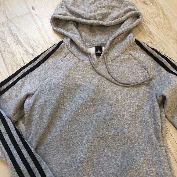 adidas hoodie black white stripes